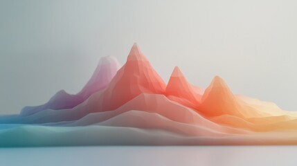 A mountain range with a rainbow of colors