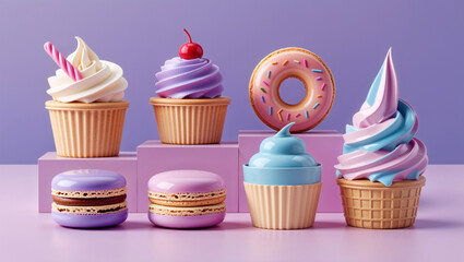 Collection of diverse food icons including desserts beverages pizzas seafood vegetables and fast food items ideal for menu posters web design or digital assets for food-related themes and industries