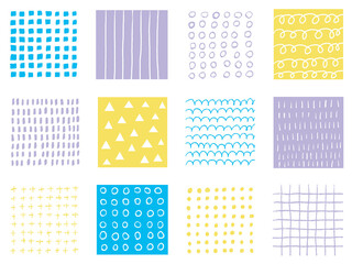 手描きあしらいセット　四角　色えんぴつ