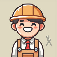 vector character of a smiling field worker