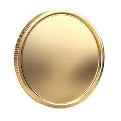 Isolated Gold Metallic Empty Coin