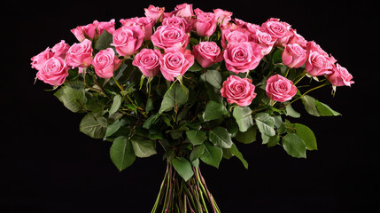 Stunning pink roses bouquet in high-definition 8K stock image