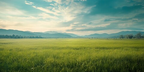 Obraz premium Serene Green Field Landscape Perfect for Guru Ravidas Jayanti Observance