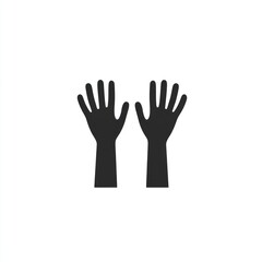 Obraz premium A simple volunteer logo featuring hands raised in the air, symbolizing unity and willingness to help