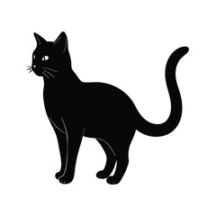 Cat silhouette isolated on white background