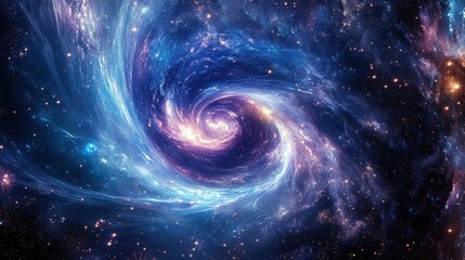 Celestial Swirl A Cosmic Nebula In Deep Space