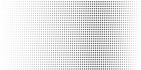 Monochrome gradient halftone dots background. Vector illustration. Abstract small grunge dots