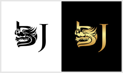 vector dragon letter D logo d...