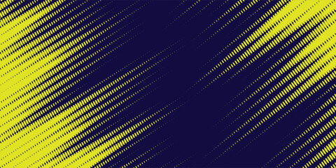 Yellow halftone on blue background. Vector dotted sparkles or halftone shine pattern texture