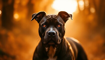 Majestic Pitbull at Golden Hour