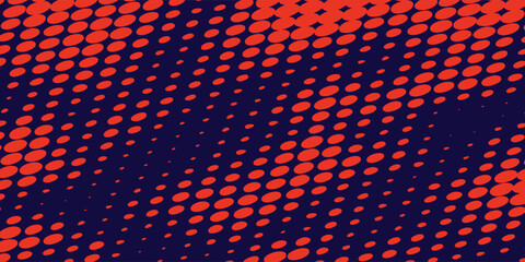 Yellow halftone on blue background. Vector dotted sparkles or halftone shine pattern texture