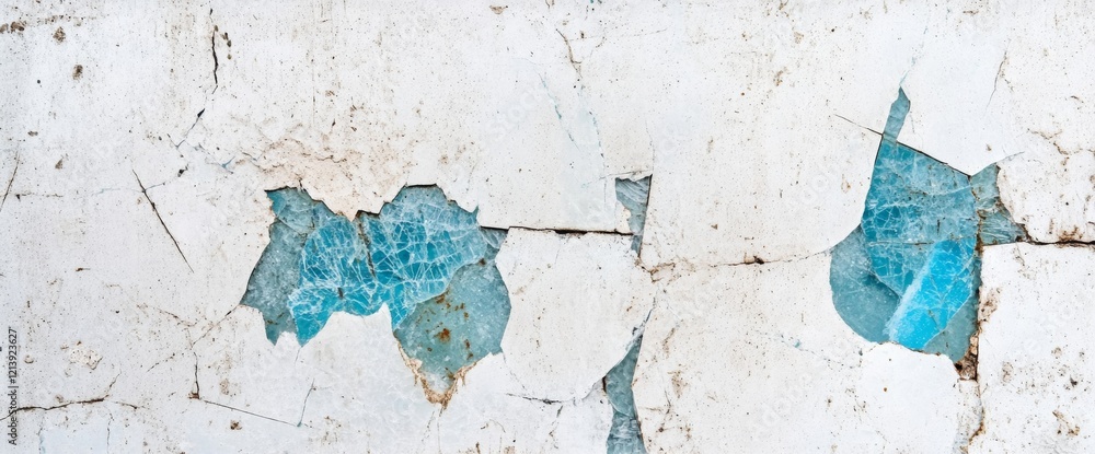 Poster mosaic pattern with broken tiles reflecting soft light in a creative space..