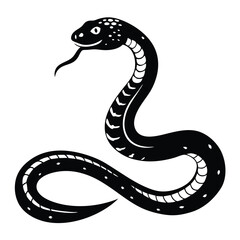 Fototapeta premium snake Black and white vector illustration animal silhouette for t shirt 