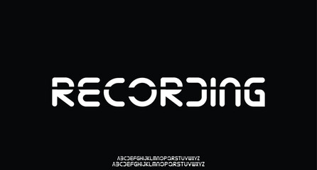 modern minimalist futuristic scifi alphabet font. digital space typography vector illustration design 
