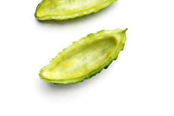 Bitter melon on white background.