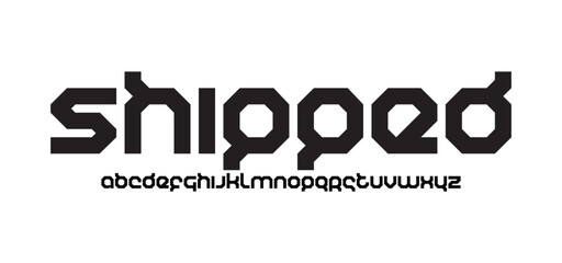 Abstract sporty technology science alphabet font. digital space typography vector illustration design 
