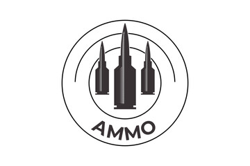 gun bullet ammunition vintage logo template vector illustration design. classic retro hunting, military