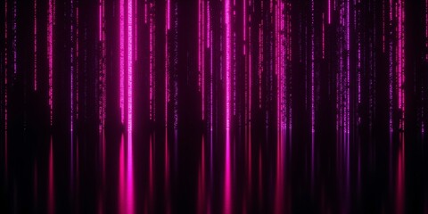Mesmerizing pink digital rain cascading, reflecting on a dark surface.  A vibrant, futuristic spectacle!