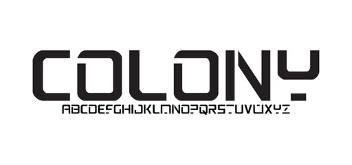 Abstract technology science alphabet font. digital space typography vector illustration design
