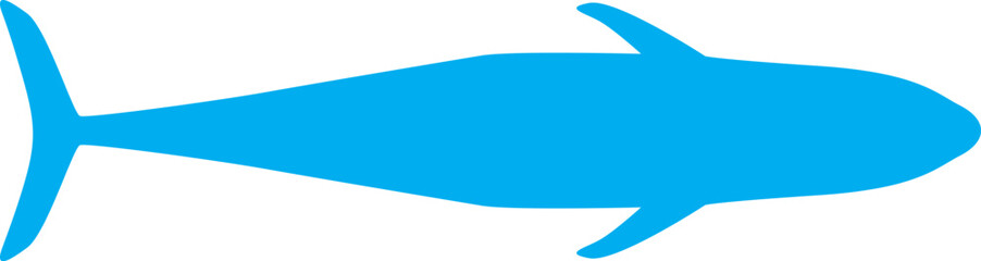 Vector illustration of a blue whale silhouette, ideal for marine-themed projects, ocean designs, and creative artwork. Fully editable and scalable for versatile use.