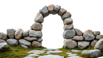 Stone Archway with Grassy Base