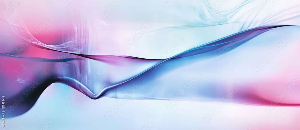 Poster fluid dynamics of blue silk satin fabric creating an elegant and calming abstract background