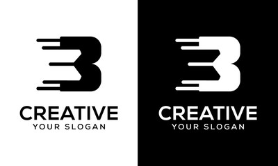 New B logo  vector design , creative letter b logo template illustration.