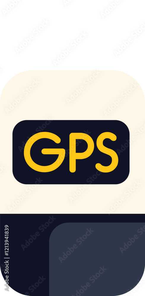 Poster gps tracker icon with display showing location tracking signal