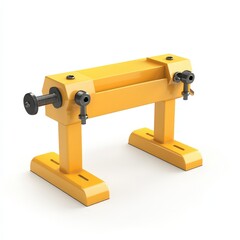 Fototapeta premium Yellow Industrial Machine Component on White Background