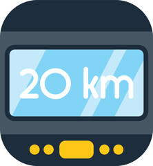 Fitness tracker displaying distance in kilometers icon, workout and training, modern technologies, healthy lifestyle