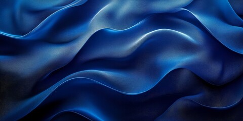 Obraz premium Dark blue background with silky texture, flowing curves, and simple lines, creating a high-end, elegant, and sophisticated style in high-definition.