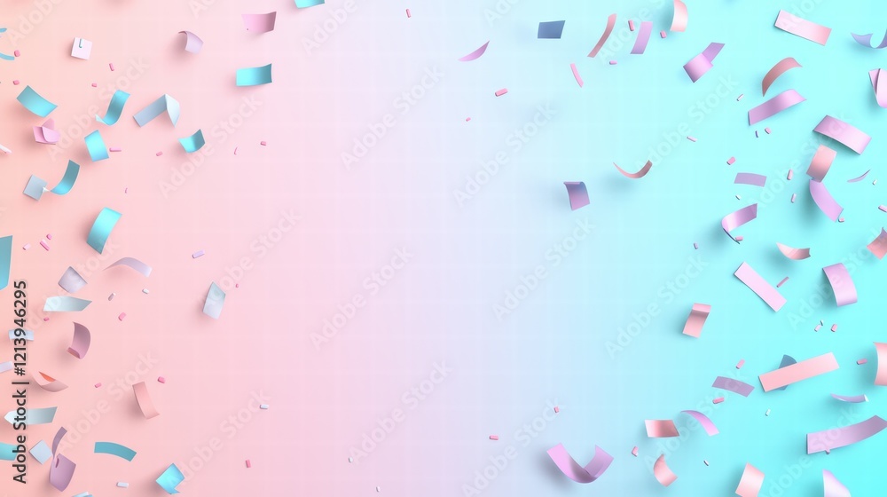 Poster gradient pastel background confetti copy space peach and sky blue gradient background with iridescen