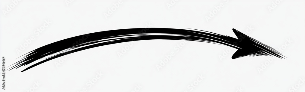 Aufkleber abstract black brush stroke arrow design element graphic art line icon bold paint curve speed sharp