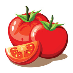 tomato with half of tomato