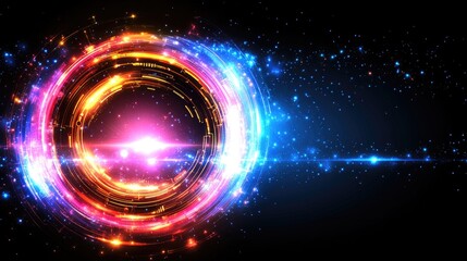 Vibrant cosmic portal with glowing energy effects