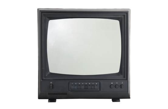 The old TV on the isolated.Retro technology concept.