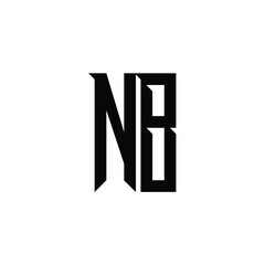 NB monogram logo design letter text name symbol monochrome logotype alphabet character simple logo