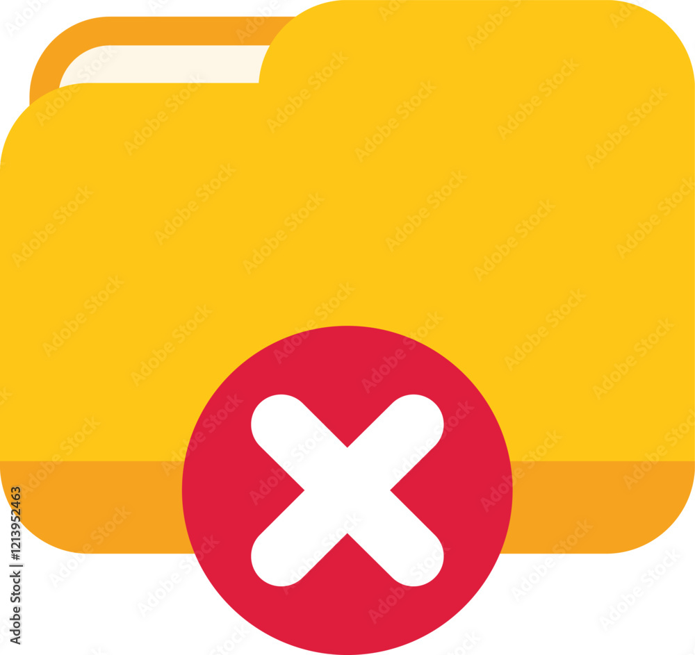 Poster yellow folder icon is marked for deletion with a red cross mark, representing the concept of data re