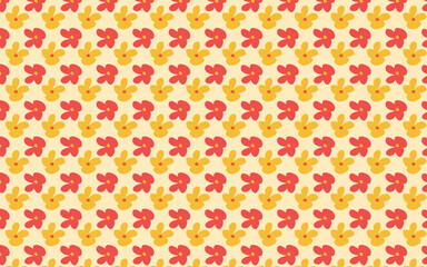 Bright and cheerful seamless pattern with red and yellow flowers. Perfect for summer designs, textile print, and digital art