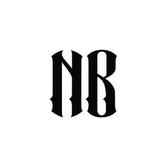 NB monogram logo design letter text name symbol monochrome logotype alphabet character simple logo