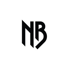 NB monogram logo design letter text name symbol monochrome logotype alphabet character simple logo