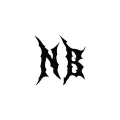 NB monogram logo design letter text name symbol monochrome logotype alphabet character simple logo