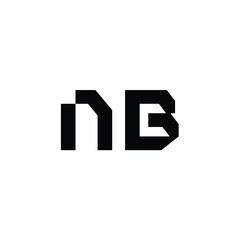 NB monogram logo design letter text name symbol monochrome logotype alphabet character simple logo