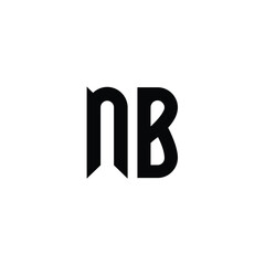 NB monogram logo design letter text name symbol monochrome logotype alphabet character simple logo