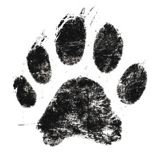 Grunge Style Dog Pawprint Illustration 