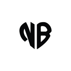 NB monogram logo design letter text name symbol monochrome logotype alphabet character simple logo