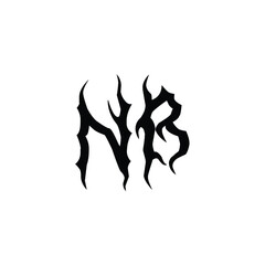 NB monogram logo design letter text name symbol monochrome logotype alphabet character simple logo