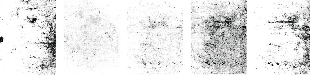 Grunge textures set. Collection of vector, distress, textures .Simply Place grungy textured overlay over any Object to Create grunge ,dirty effect .Various distressed texture for your design. 