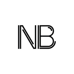 NB monogram logo design letter text name symbol monochrome logotype alphabet character simple logo