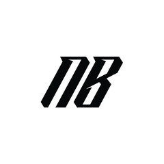 NB monogram logo design letter text name symbol monochrome logotype alphabet character simple logo